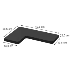 Eckregal Curva Schwarz 40.5 x 2.5 cm 3er Set Vicco