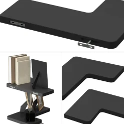 Eckregal Curva Schwarz 40.5 x 2.5 cm 3er Set Vicco