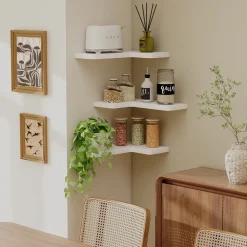 Eckregal Curva Weiß 40.5 x 2.5 cm 3er Set Vicco