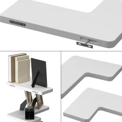 Eckregal Curva Weiß 40.5 x 2.5 cm 3er Set Vicco