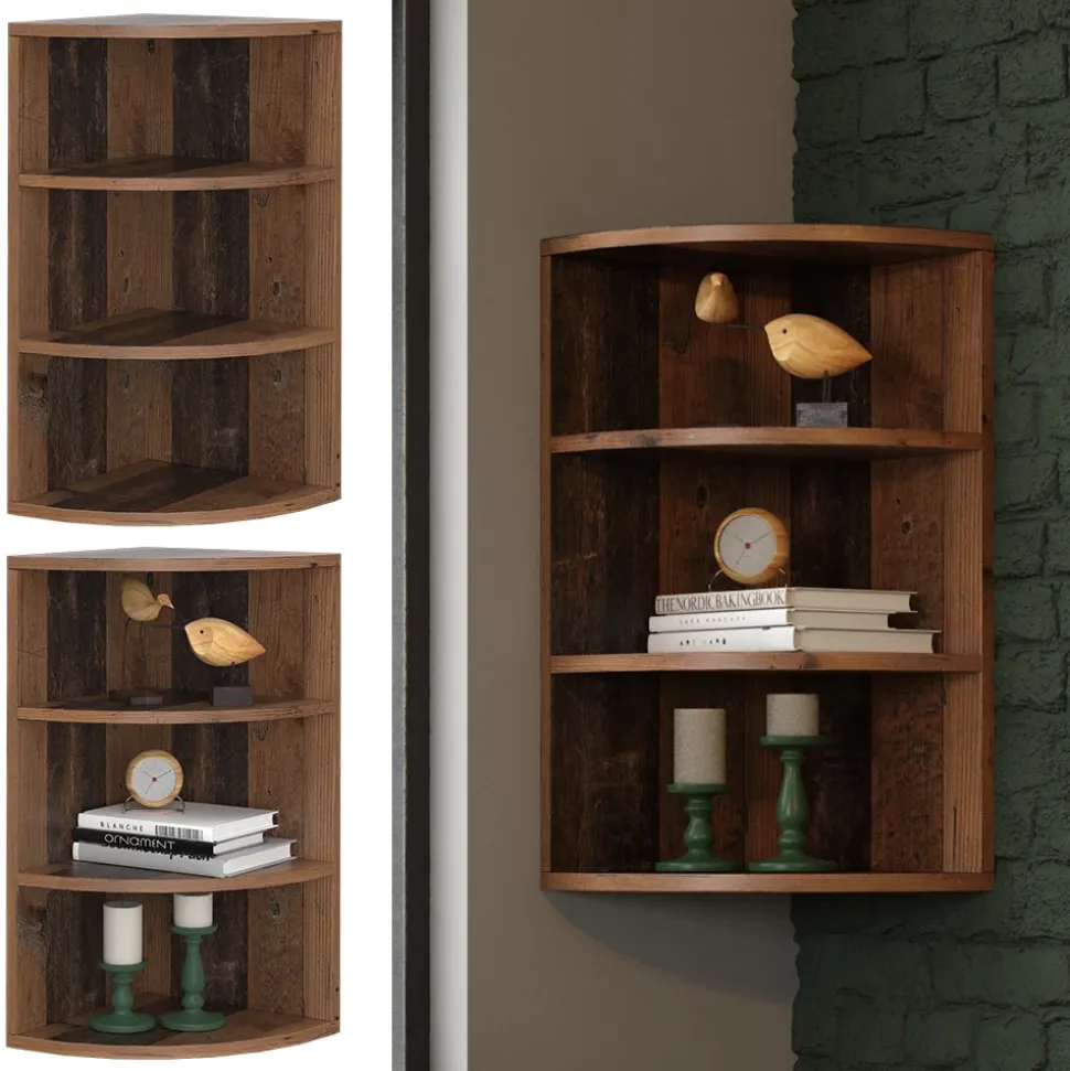 Eckregal Ecki Antikholz 30 x 60 cm Vicco