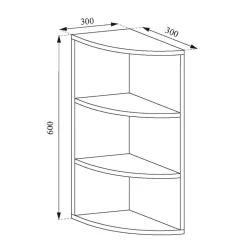 Eckregal Ecki Antikholz 30 x 60 cm Vicco