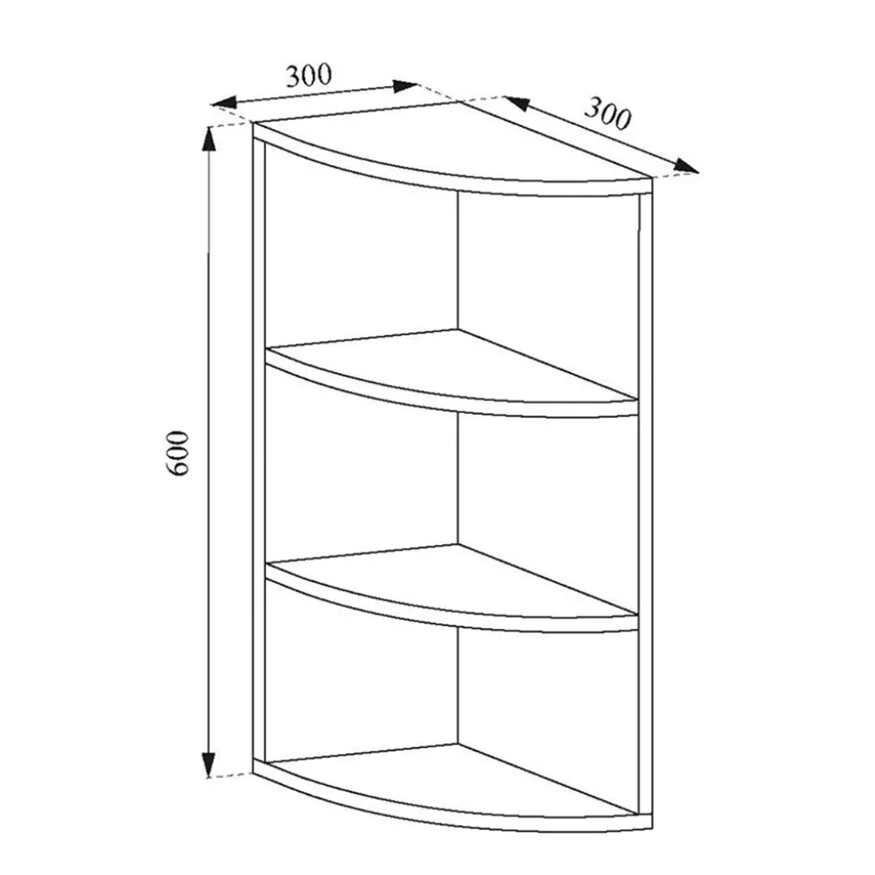 Eckregal Ecki Antikholz 30 x 60 cm Vicco
