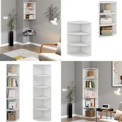 Eckregal Fabienne Weiß 40 x 180 cm mit 5 Fächern Vicco