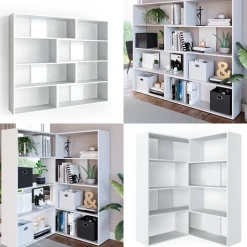 Eckregal Laine Weiß 170 x 142.4 cm Vicco