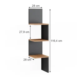 Eckregal Paolo Anthrazit 28 x 116.4 cm Vicco