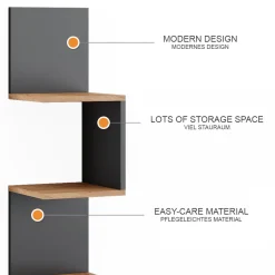 Eckregal Paolo Anthrazit 28 x 116.4 cm Vicco