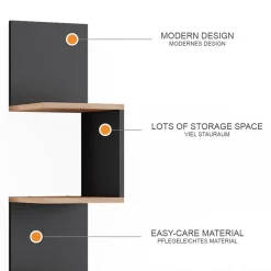 Eckregal Paolo Anthrazit 28 x 175.4 cm 2er Set Vicco