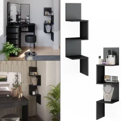 Eckregal Paolo Schwarz 28 x 116.4 cm Vicco