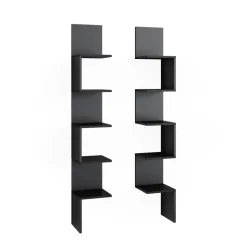 Eckregal Paolo Schwarz 28 x 175.4 cm 2er Set Vicco