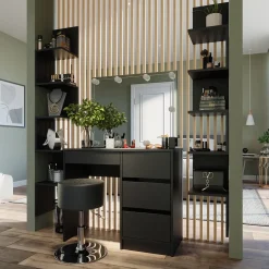 Eckregal Paolo Schwarz 28 x 175.4 cm 2er Set Vicco