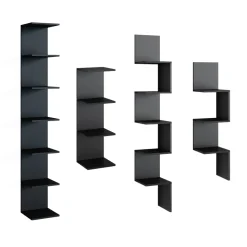 Eckregal Paolo Schwarz 28 x 175.4 cm 2er Set Vicco