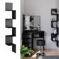 Eckregal Paolo Schwarz 28 x 175.4 cm mit 5 Fächern Vicco