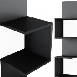 Eckregal Paolo Schwarz 28 x 175.4 cm mit 5 Fächern Vicco