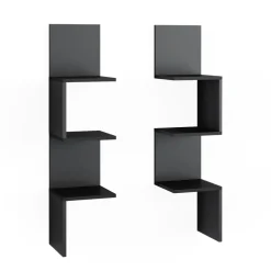 Eckregal Paolo Schwarz 28 x 116.4 cm 2er Set Vicco