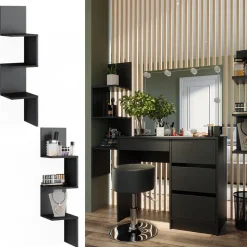 Eckregal Paolo Schwarz 28 x 116.4 cm 2er Set Vicco