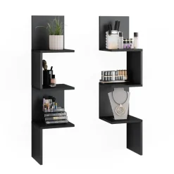 Eckregal Paolo Schwarz 28 x 116.4 cm 2er Set Vicco