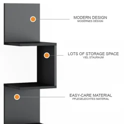 Eckregal Paolo Schwarz 28 x 116.4 cm 2er Set Vicco