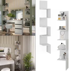 Eckregal Paolo Weiß 28 x 175.4 cm 2er Set Vicco