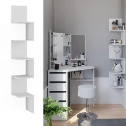 Eckregal Paolo Weiß 28 x 175.4 cm mit 5 Fächern Vicco