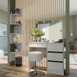 Eckregal Paolo Weiß 28 x 175.4 cm mit 5 Fächern Vicco