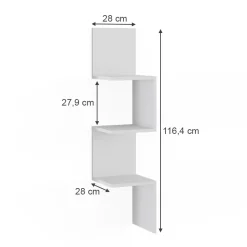Eckregal Paolo Weiß 28 x 116.4 cm 2er Set Vicco