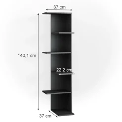Eckregal Tera Anthrazit 37 x 140.1 cm Vicco