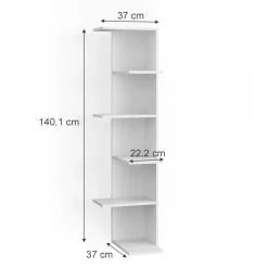 Eckregal Tera Weiß 37 x 140.1 cm Vicco