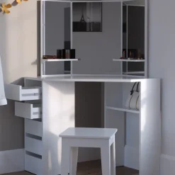 Eckschminktisch Arielle Weiß 110 cm Vicco