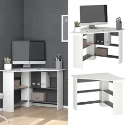 Eckschreibtisch Arion Weiß 90 x 90 cm Vicco