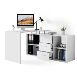 Eckschreibtisch Dante Weiß 215 x 60 cm Vicco