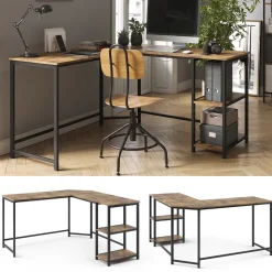 Eckschreibtisch Fyrk Antikholz 138 x 50 cm Vicco