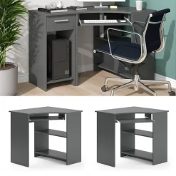 Eckschreibtisch Odin Anthrazit 83 x 76 cm Vicco