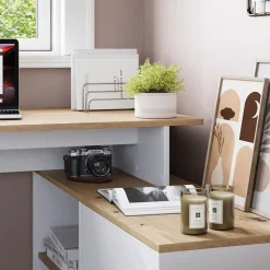 Eckschreibtisch Rudy Weiß/Artisan 135 x 110 cm mit Regalen Vicco
