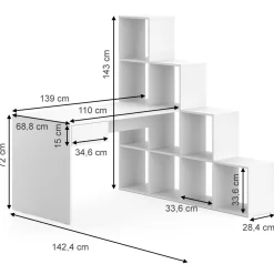 Eckschreibtisch Sarah Weiß 139 x 142.4 cm Vicco
