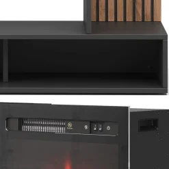 Elektrokamin Lynea Schwarz 100 cm mit realistischem Flammeneffekt und Heizung 1800W Vicco