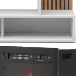 Elektrokamin Lynea Weiß 100 cm mit realistischem Flammeneffekt und Heizung 1800W Vicco