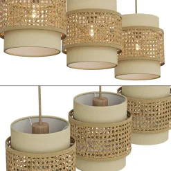 3er Pendelleuchte Morten Creme 70 x 120 cm Vicco