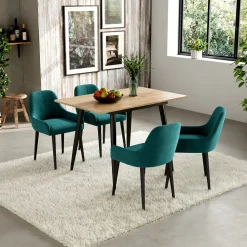 Esstisch Beaver Schwarz/Goldkraft Eiche 80 x 70 cm ausziehbar Vicco