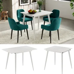 Esstisch Beaver Weiß 80 x 70 cm ausziehbar Vicco