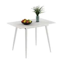 Esstisch Beaver Weiß 80 x 70 cm ausziehbar Vicco