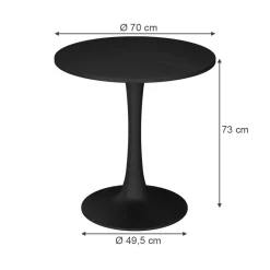 Esstisch Carl Schwarz 70 x 70 cm Vicco