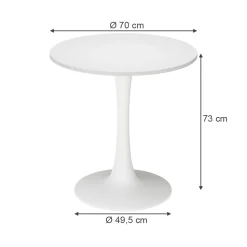 Esstisch Carl Weiß 70 x 70 cm Vicco