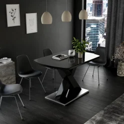 Esstisch Chinto Schwarz 120 x 80 cm ausziehbar Vicco