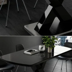 Esstisch Chinto Schwarz 120 x 80 cm ausziehbar Vicco