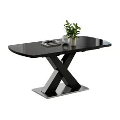 Esstisch Chinto Schwarz 120 x 80 cm ausziehbar Vicco