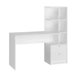 Esstisch Denton Weiß 136 x 55 cm mit 2 Schubladen Vicco