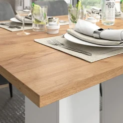 Esstisch Dix Weiß/Goldkraft Eiche 180 x 90 cm Vicco