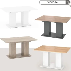 Esstisch Dix Weiß/Goldkraft Eiche 180 x 90 cm Vicco