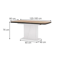 Esstisch Fenaro Goldkraft Eiche/Weiß 120 x 80 cm ausziehbar Vicco